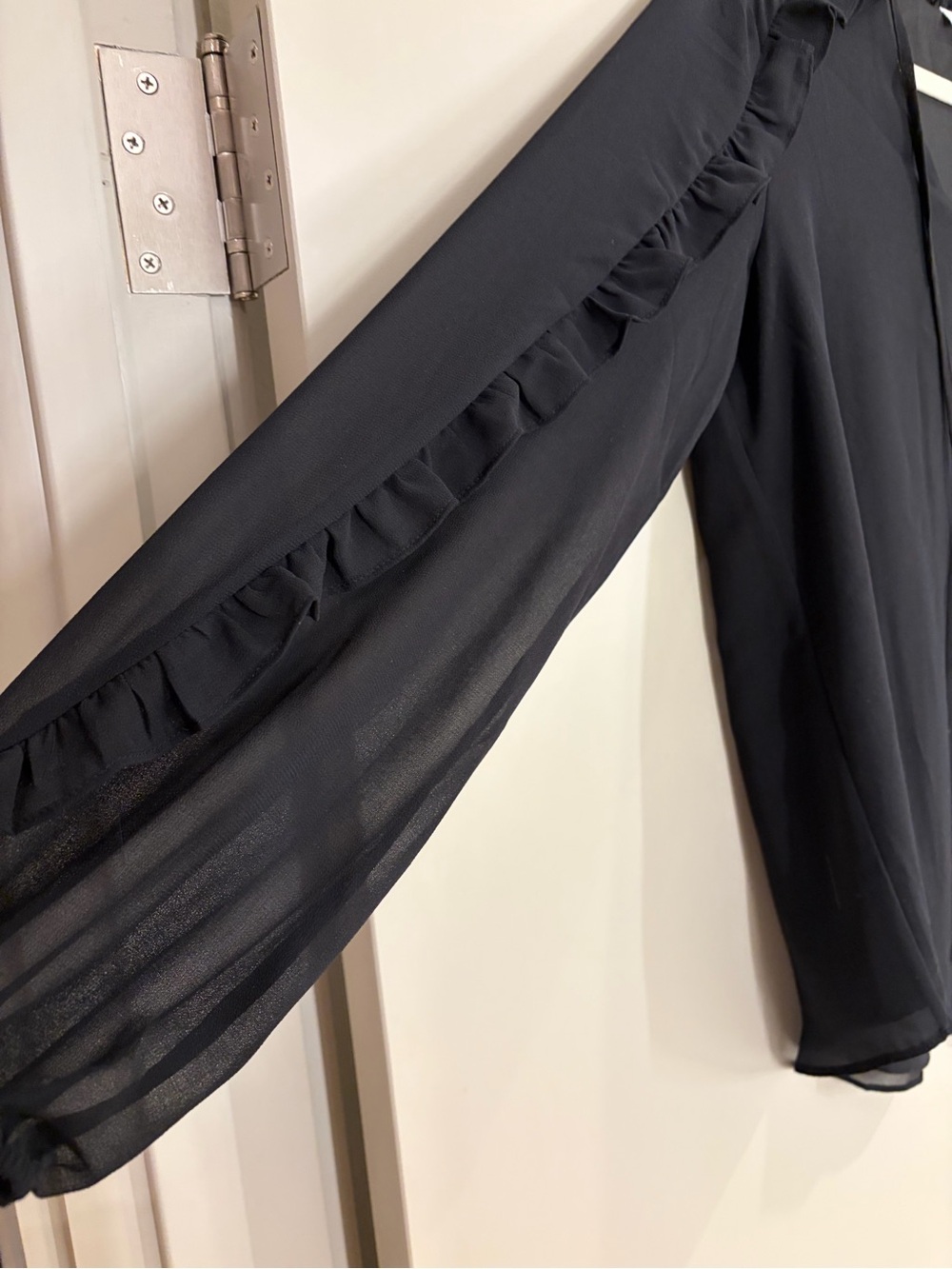 Calvin Klein Black Ruffle Blouse - Picture 9 of 10